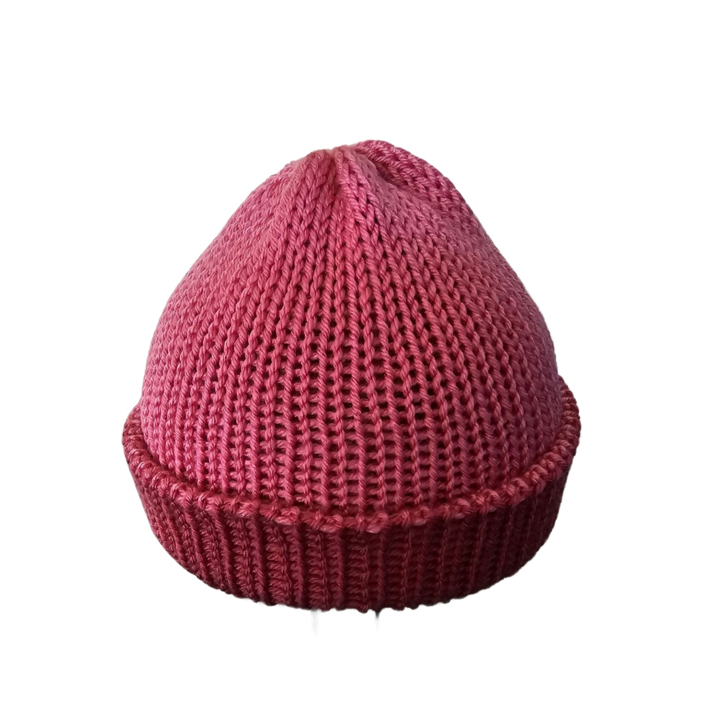 Knitted Beanie - Pink Two Tone Front View