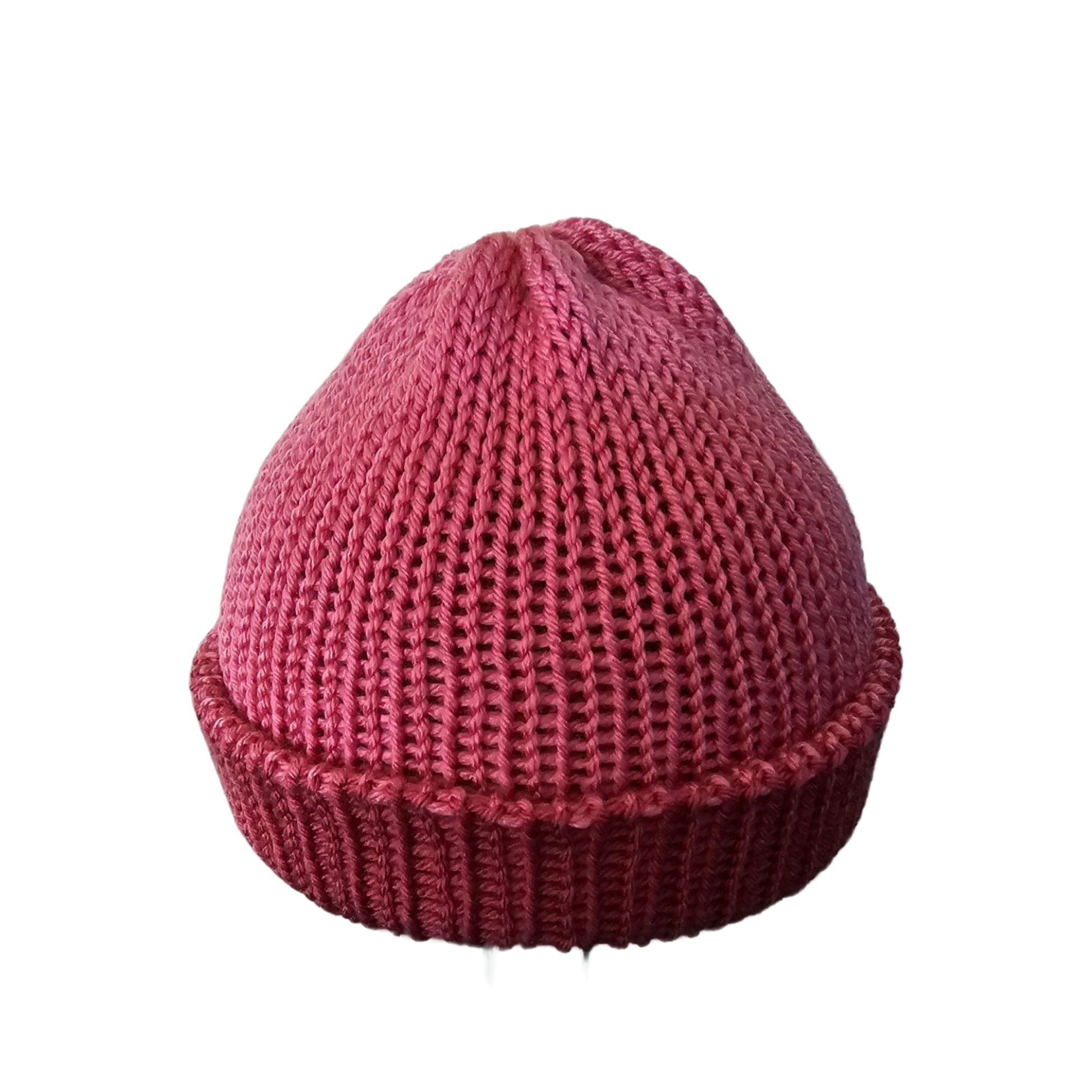 Knitted Beanie - Pink Two Tone Front View