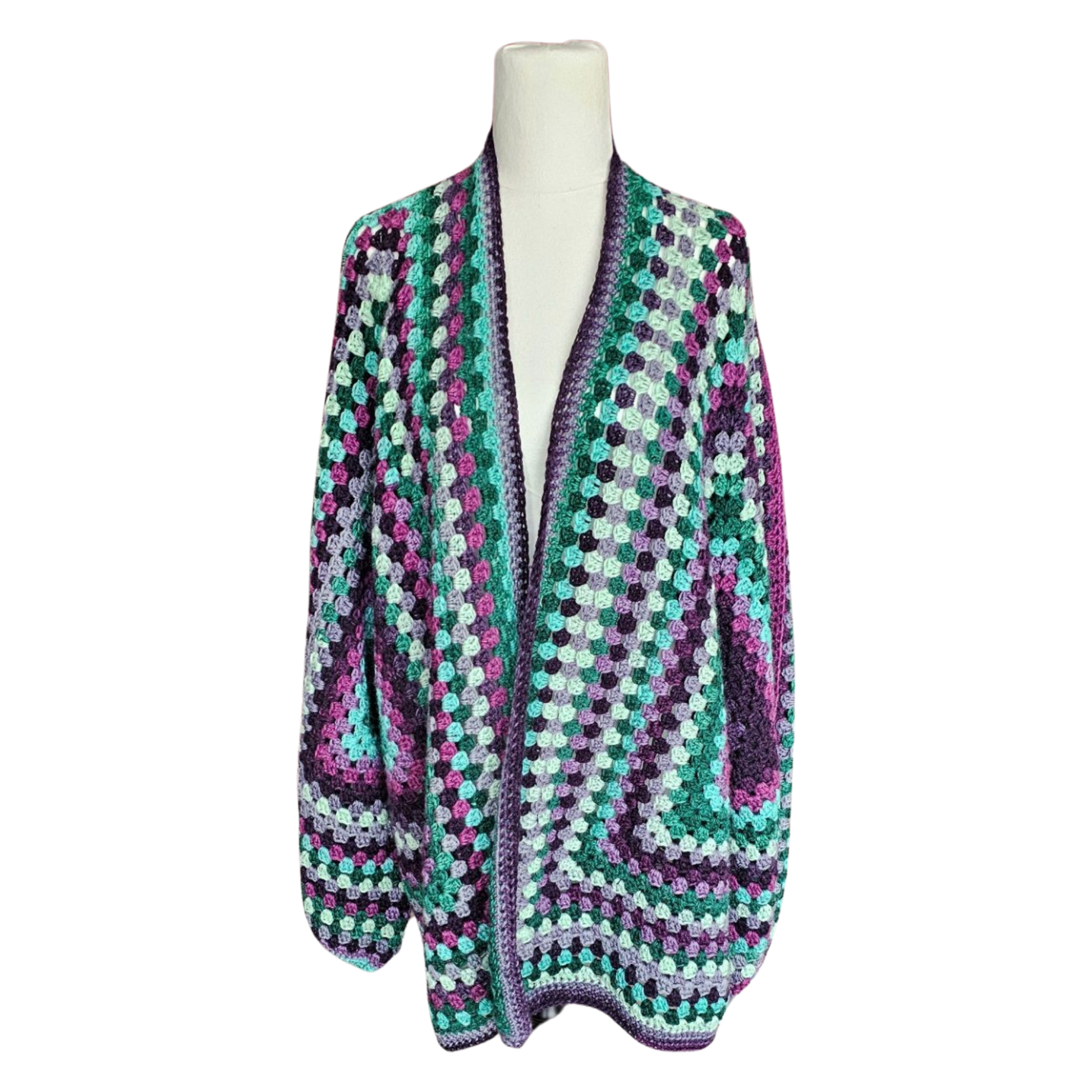 Plum Ladies  Oversize Hexagon Cardigan