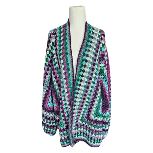 Plum Ladies  Oversize Hexagon Cardigan
