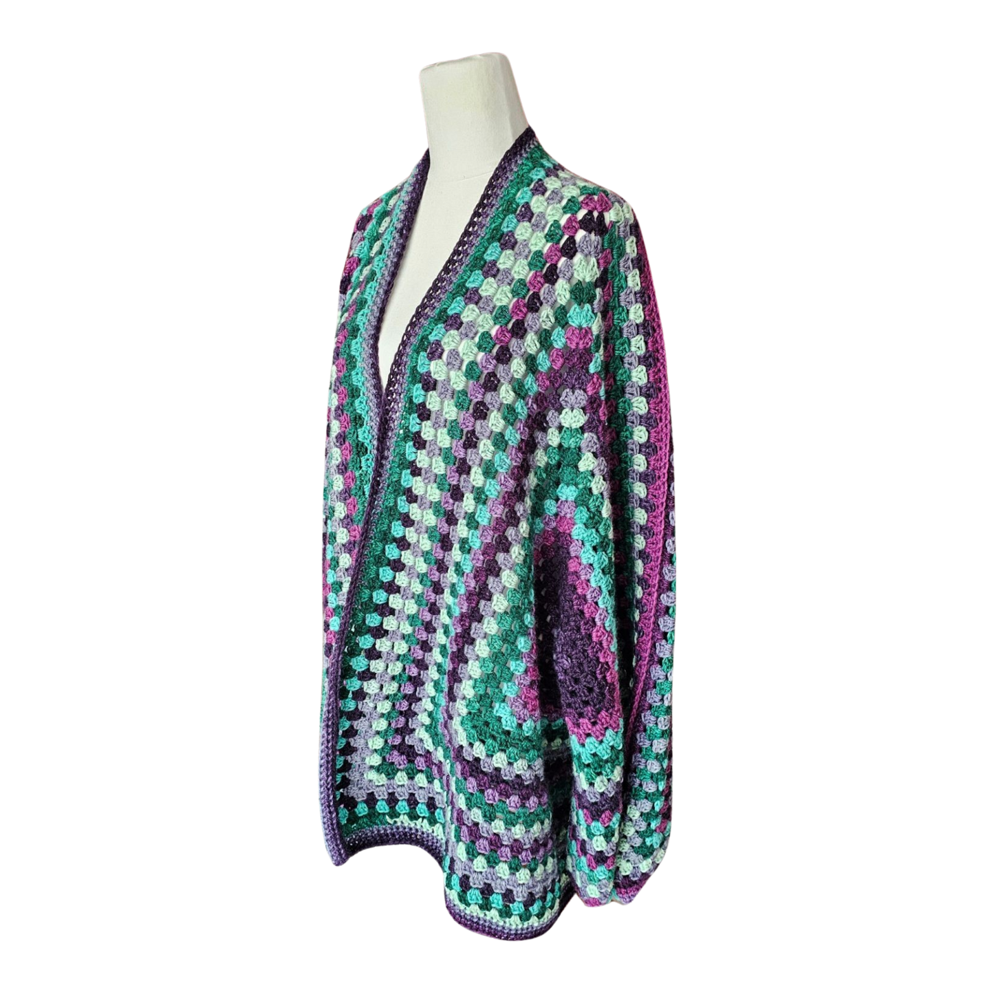 Plum Ladies  Oversize Hexagon Cardigan
