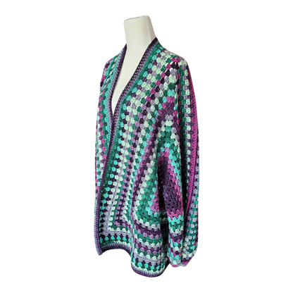 Plum Ladies  Oversize Hexagon Cardigan