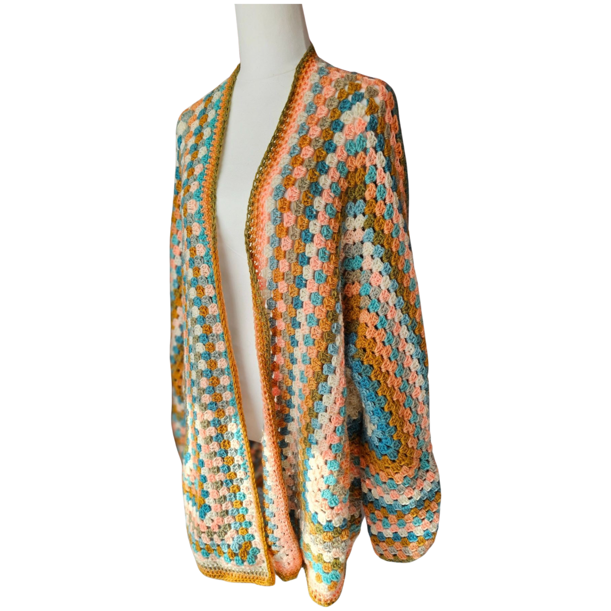 Peach Ladies Hexagon Cardigan