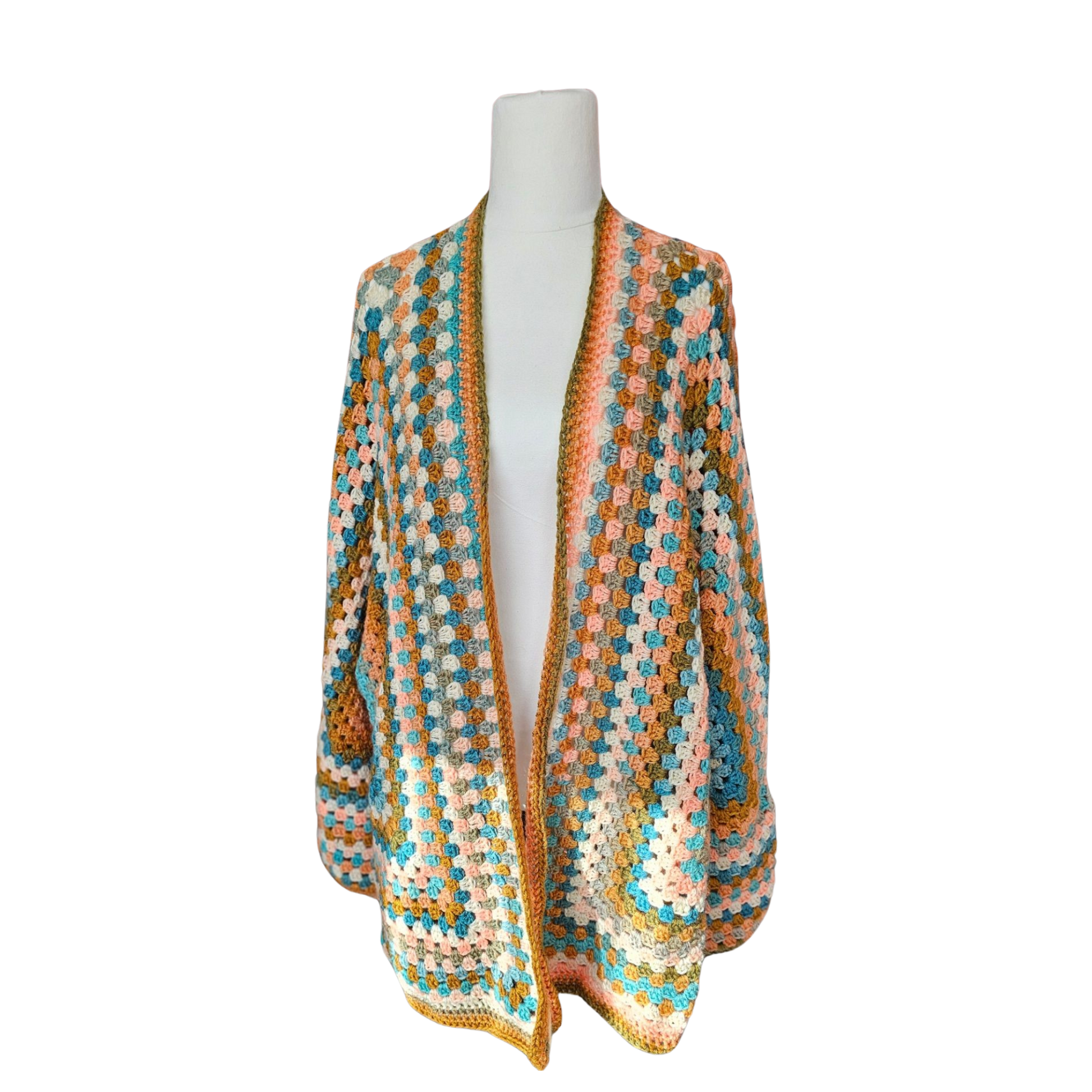 Peach Ladies Hexagon Cardigan