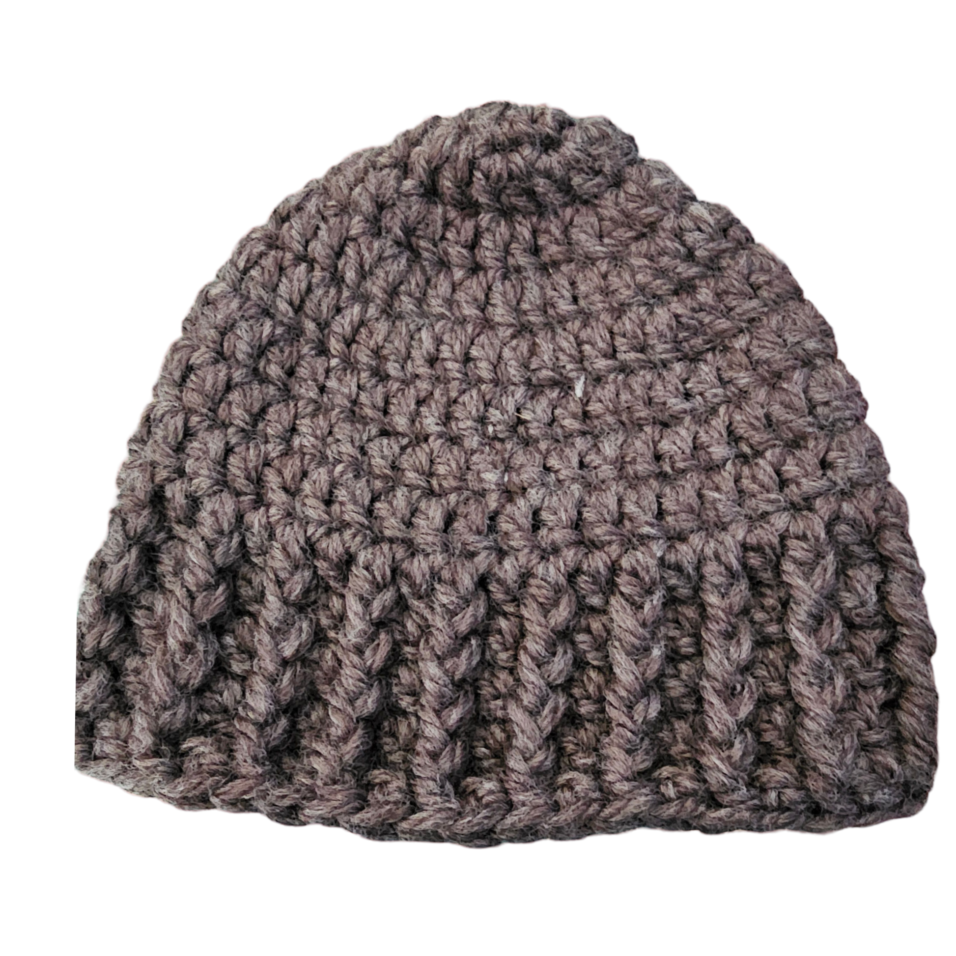 Crochet Beanie - Brown Flat View