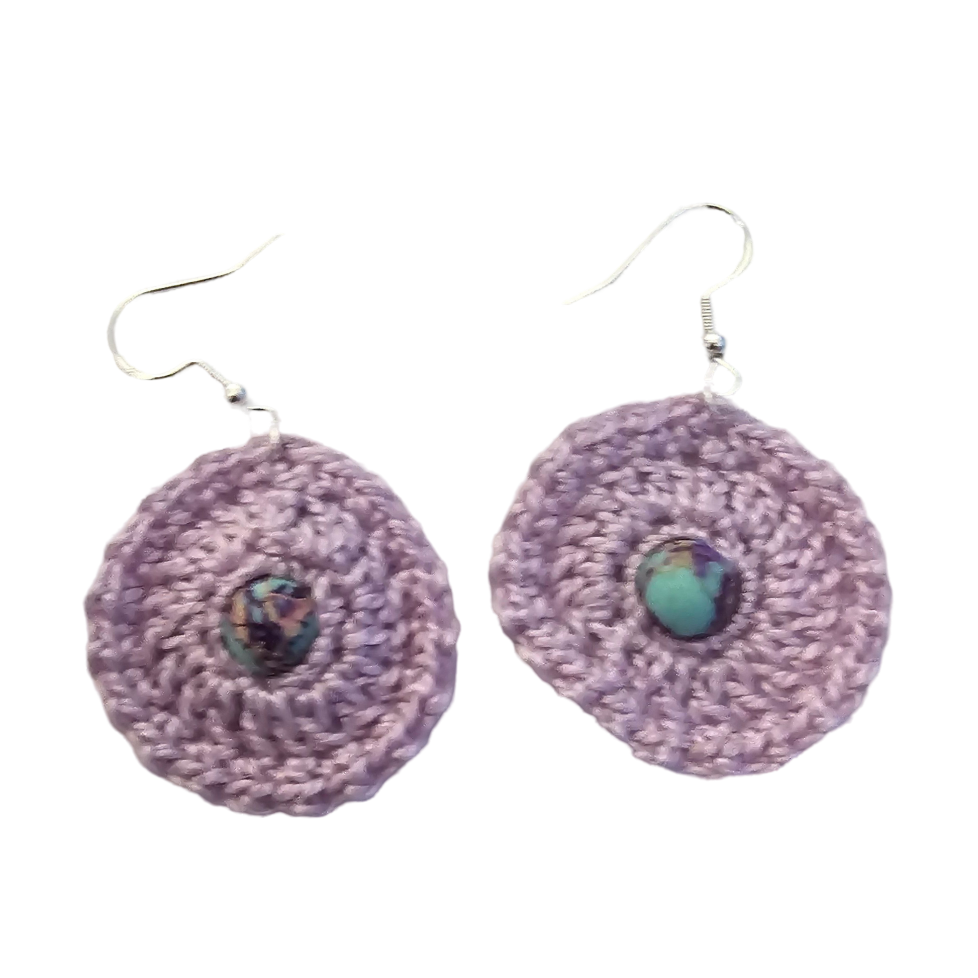 Imperial lavender Bead Crochet Earring
