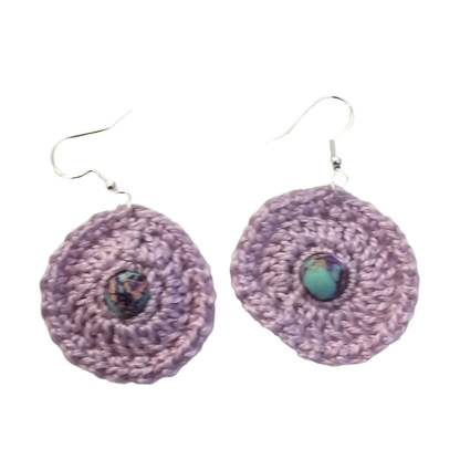 Imperial lavender Bead Crochet Earring