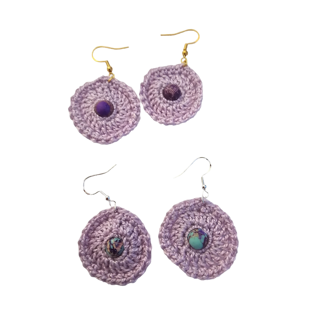 Imperial lavender Bead Crochet Earring