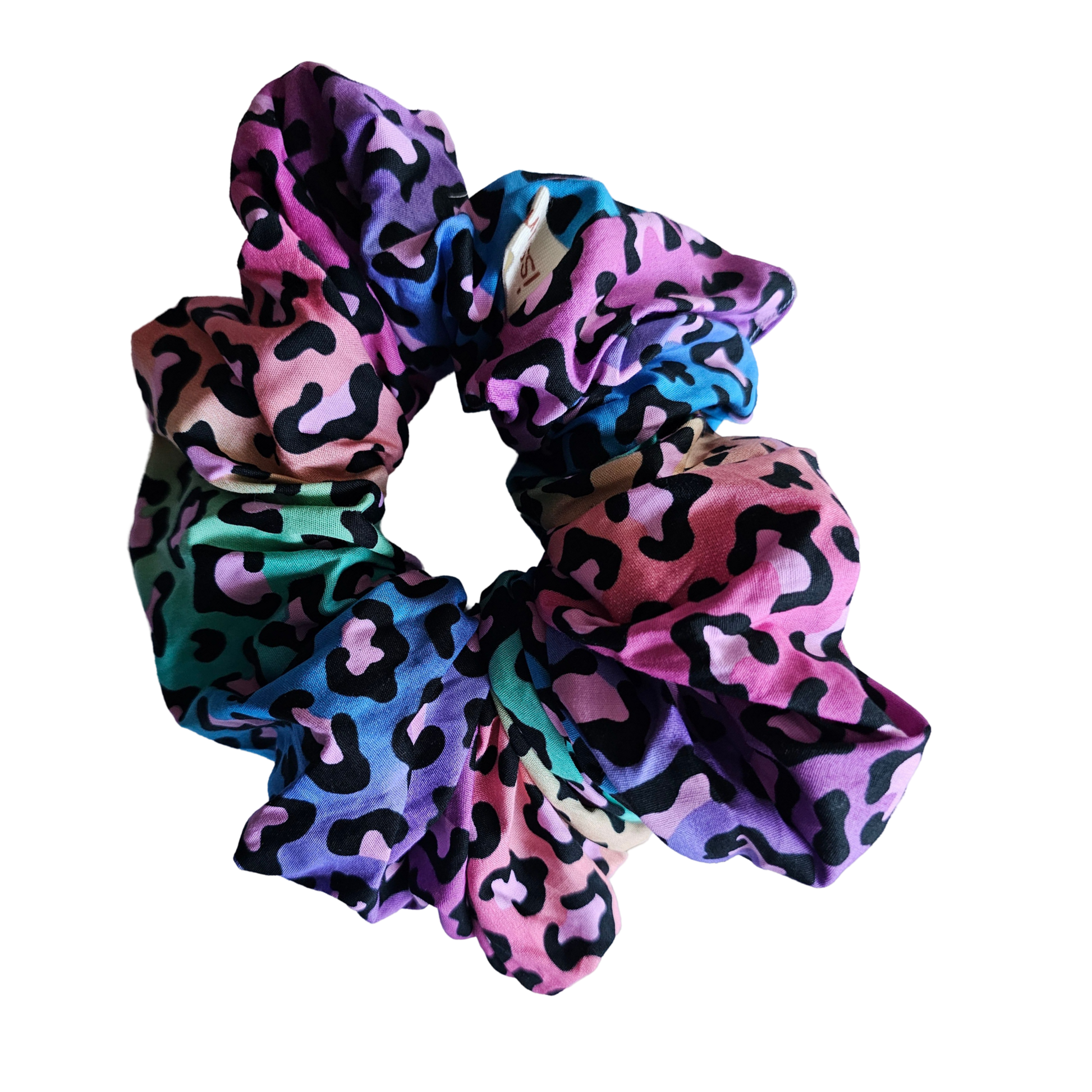 Hair Scrunchie - Rainbow Tiger front View
