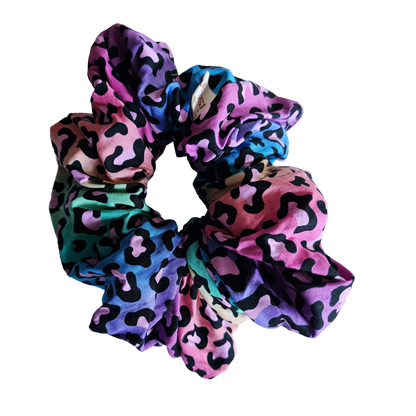 Hair Scrunchie - Rainbow Tiger front View