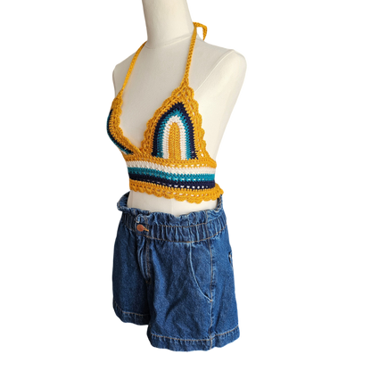 Crochet Top - Mustard Side View