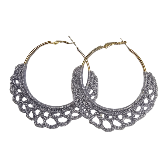 Wren Crochet Hoop Earring - Mauve