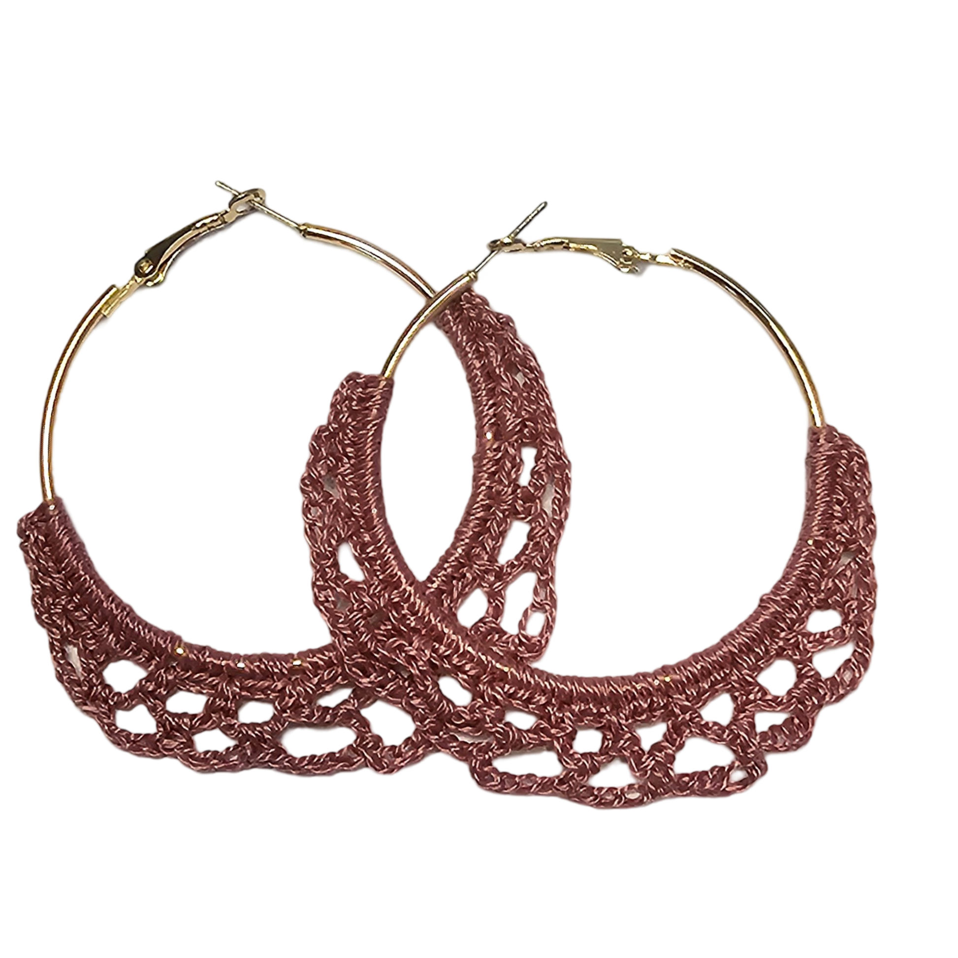 Wren Crochet Hoop Earring - Pink