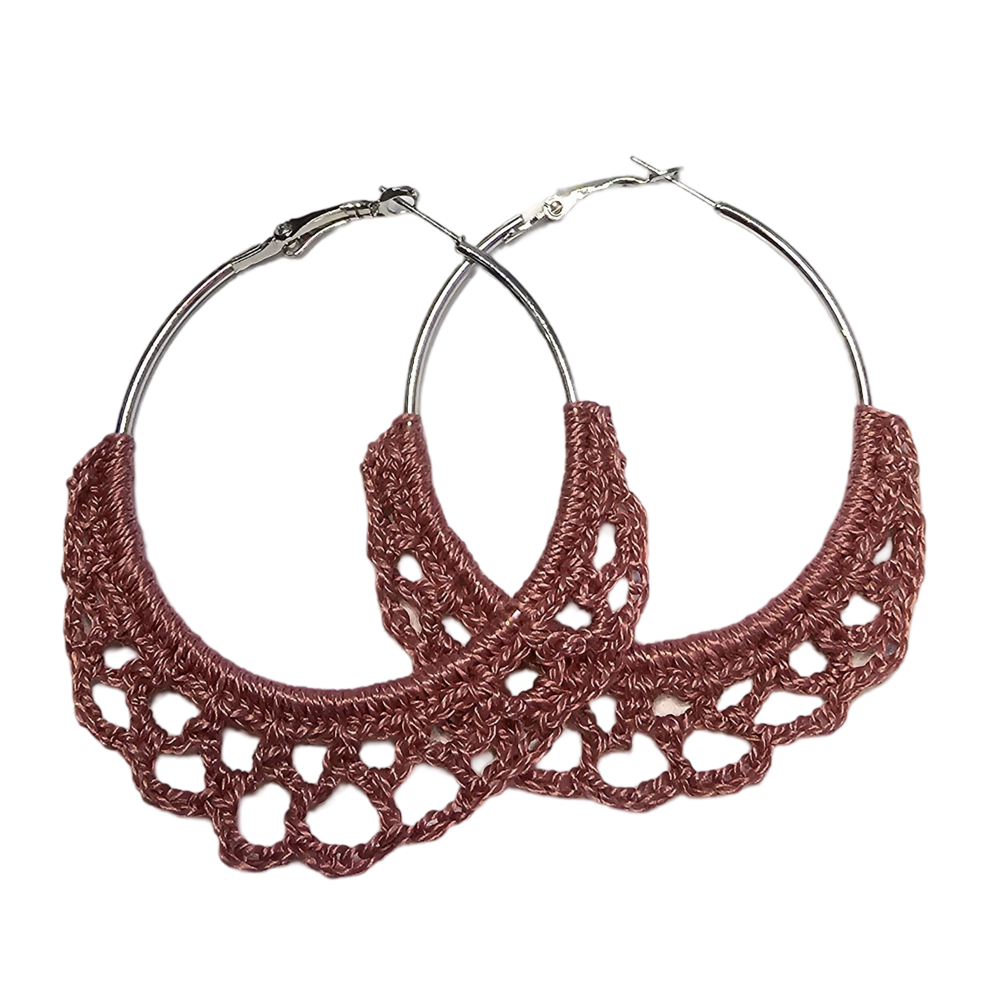 Wren Crochet Hoop Earring - Pink