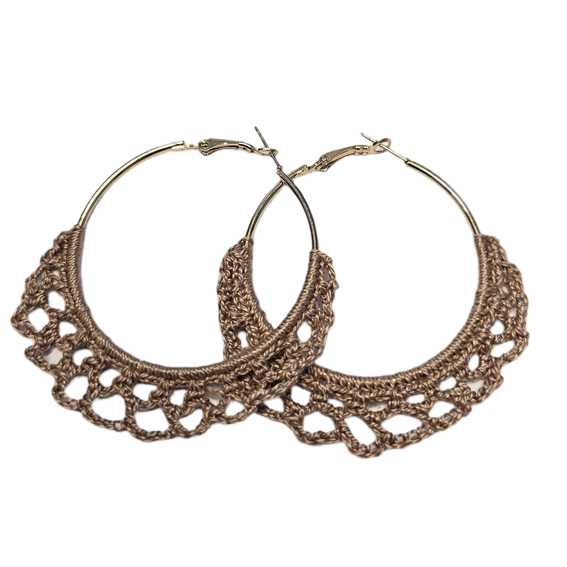 Wren Crochet Hoop Earring - Tan