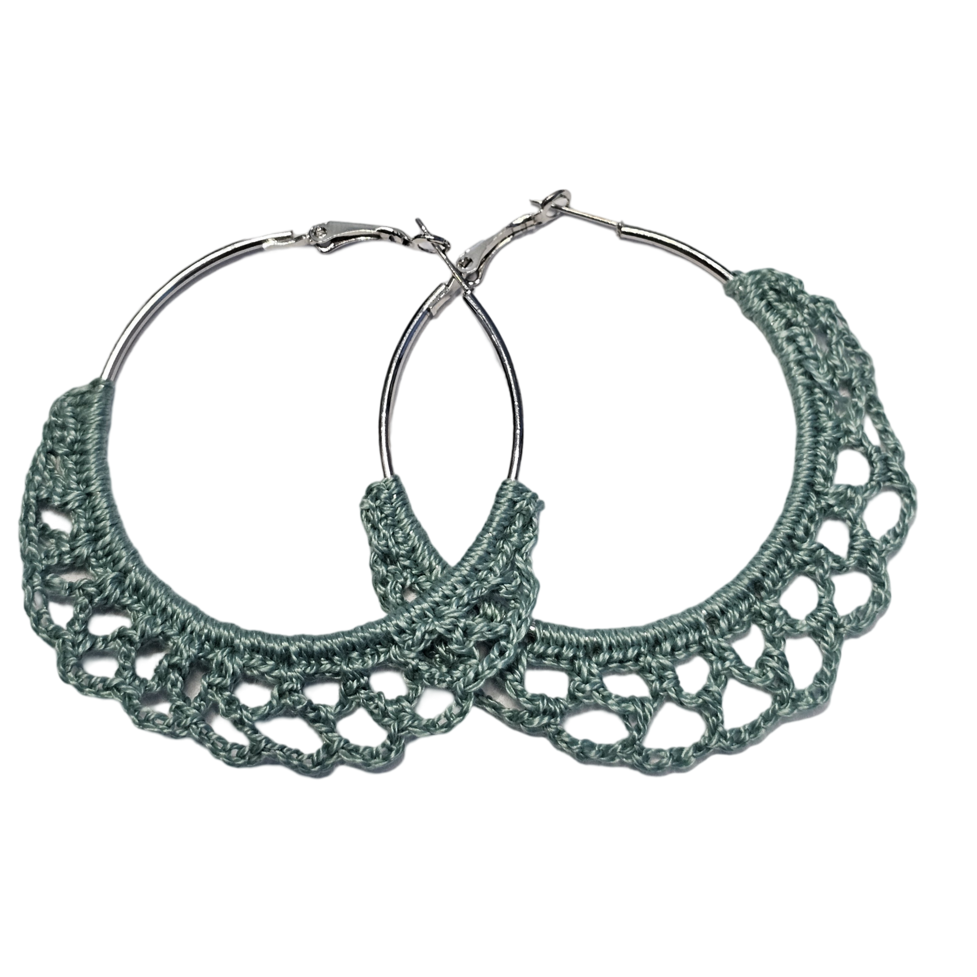 Wren Crochet Hoop Earring - Teal