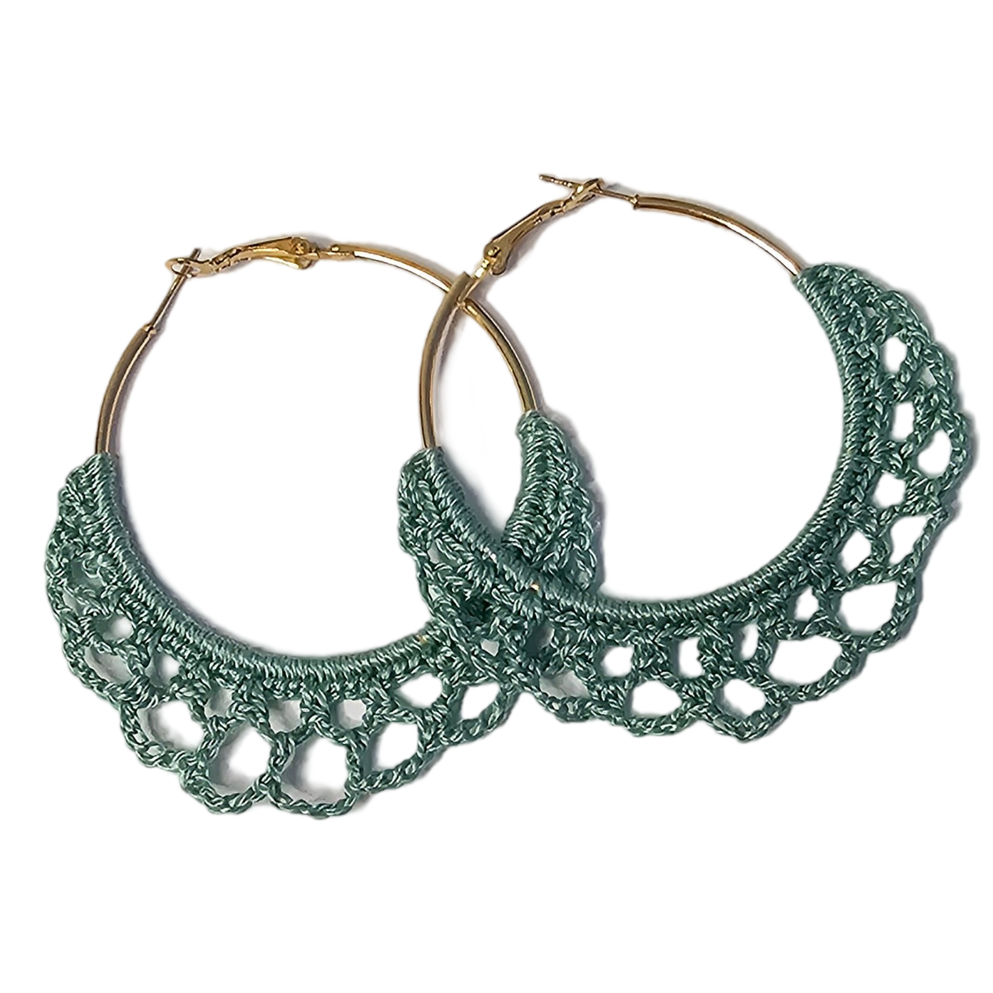 Wren Crochet Hoop Earring - Teal