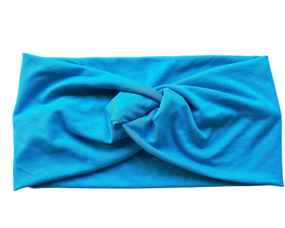 Flat View of Knotted Aqua blue headband knotted style