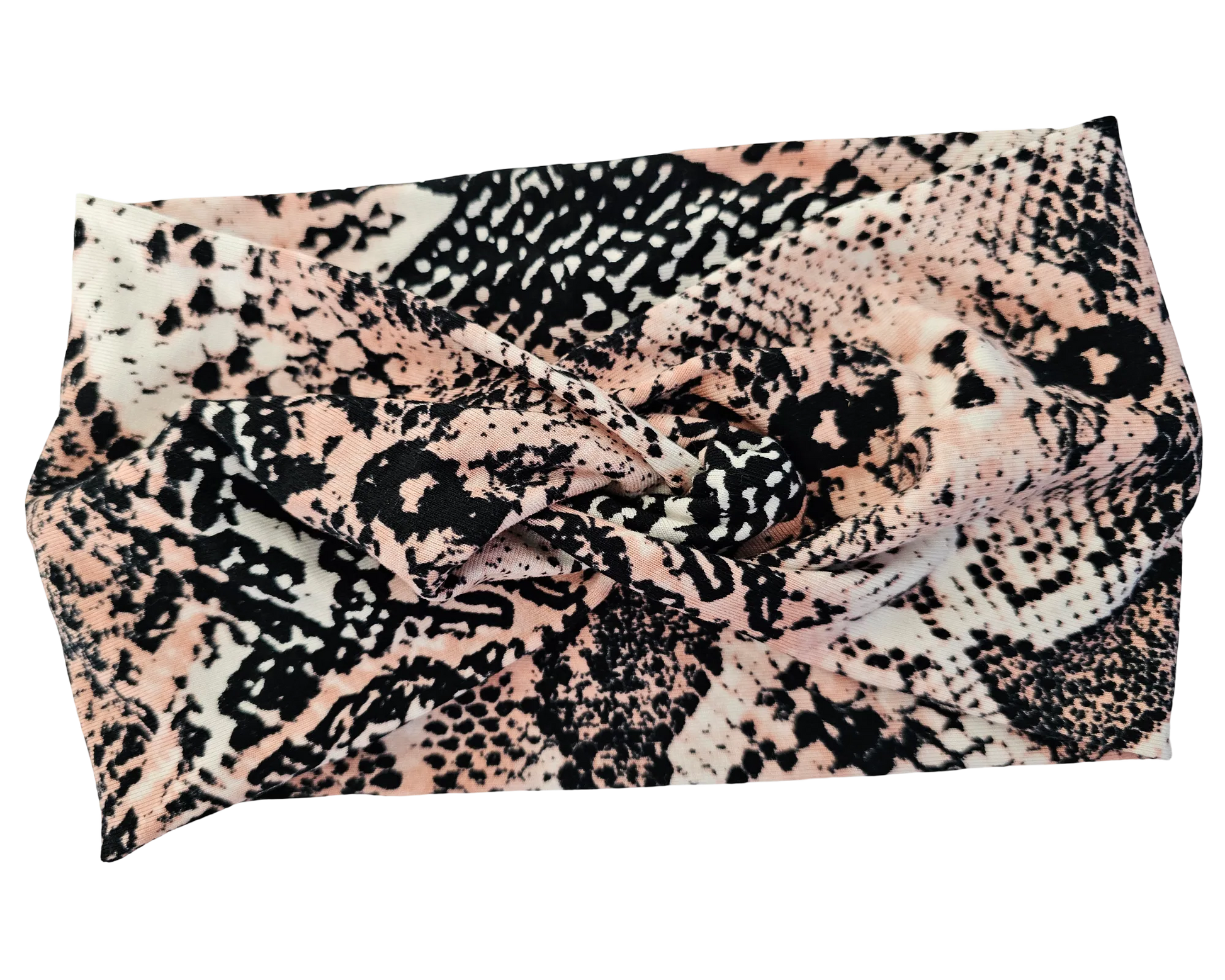 Flat View of girls pink animal print headband.