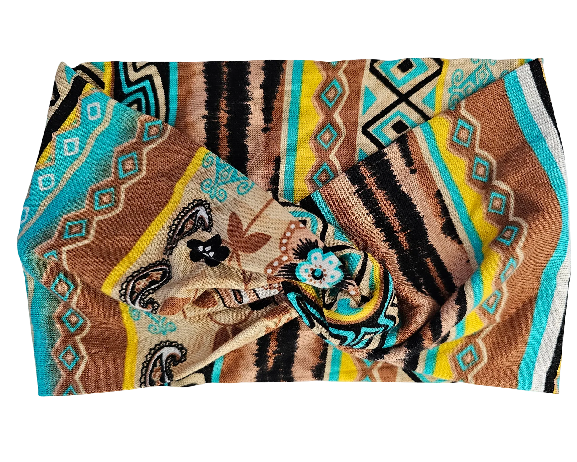 Flat view of ladies knotted headband accessory