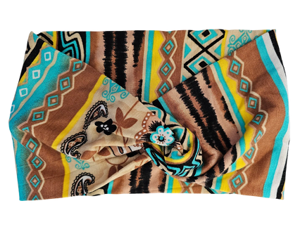 Flat view of ladies knotted headband accessory