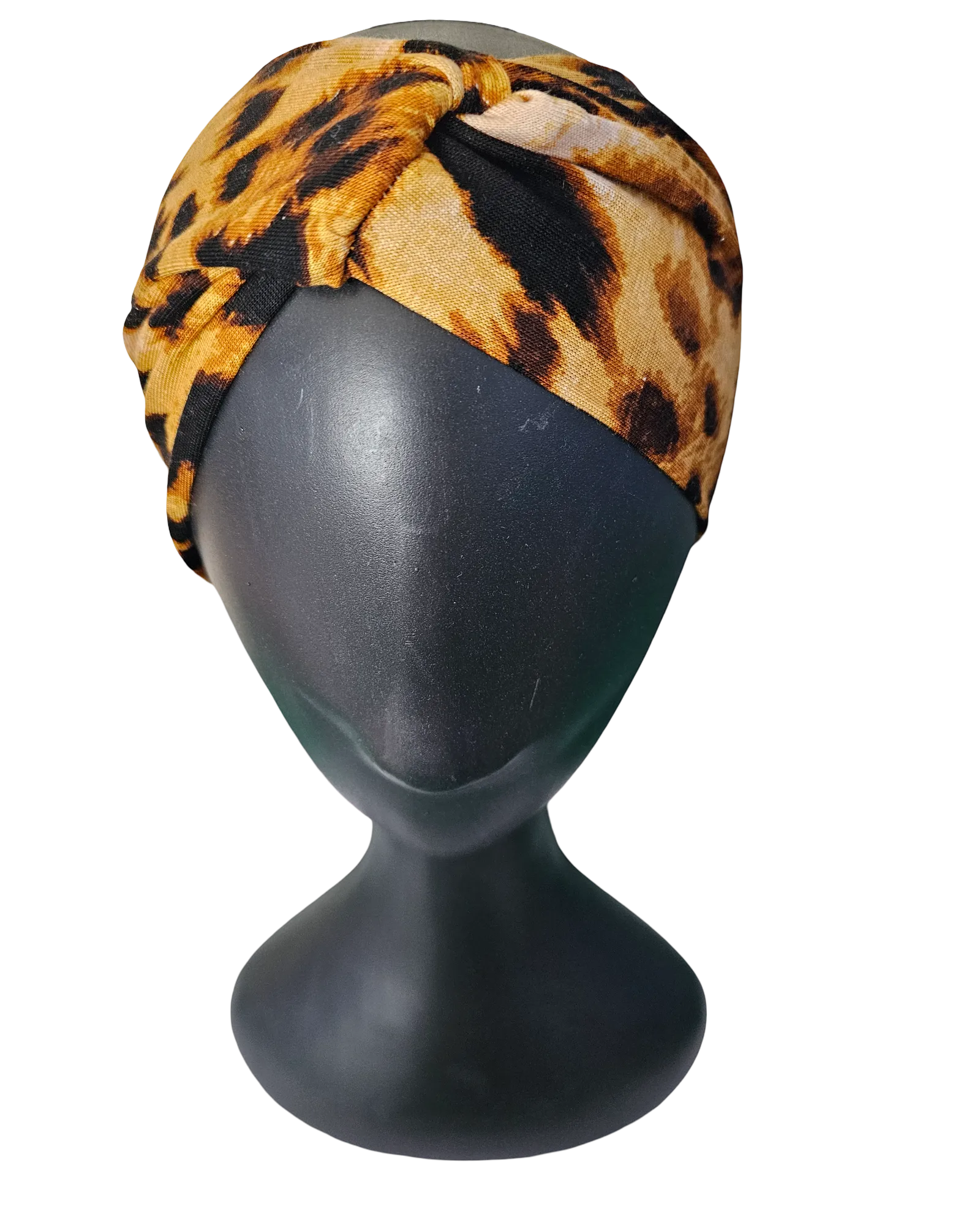 Animal Print Ladies Knotted headband on mannequin front view