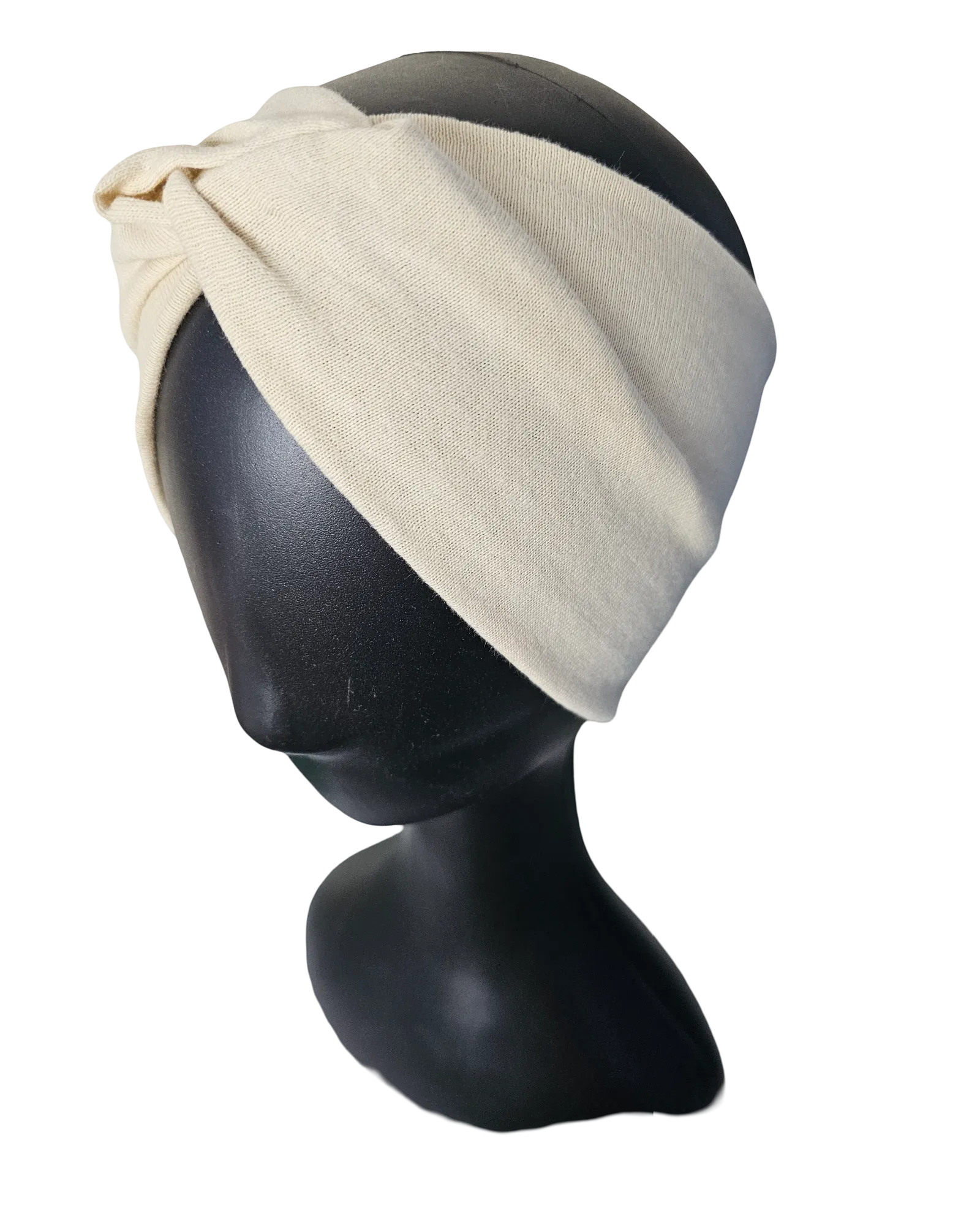 Side view of ladies knotted headband hair accessory on mannequin
