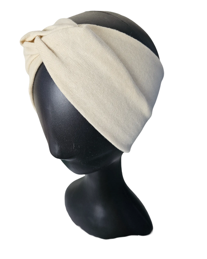 Side view of ladies knotted headband hair accessory on mannequin