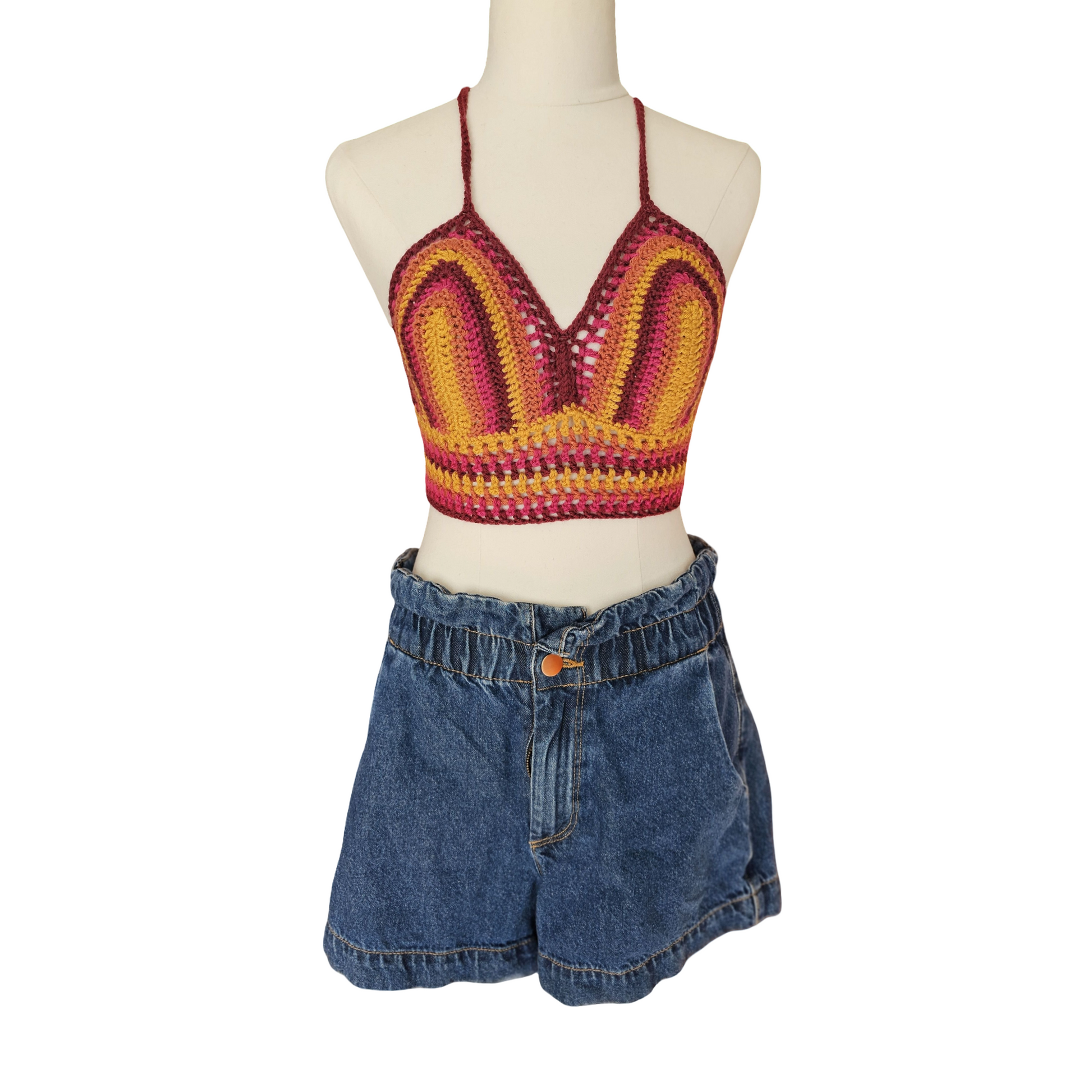 Byrdie Crochet Lattice Top