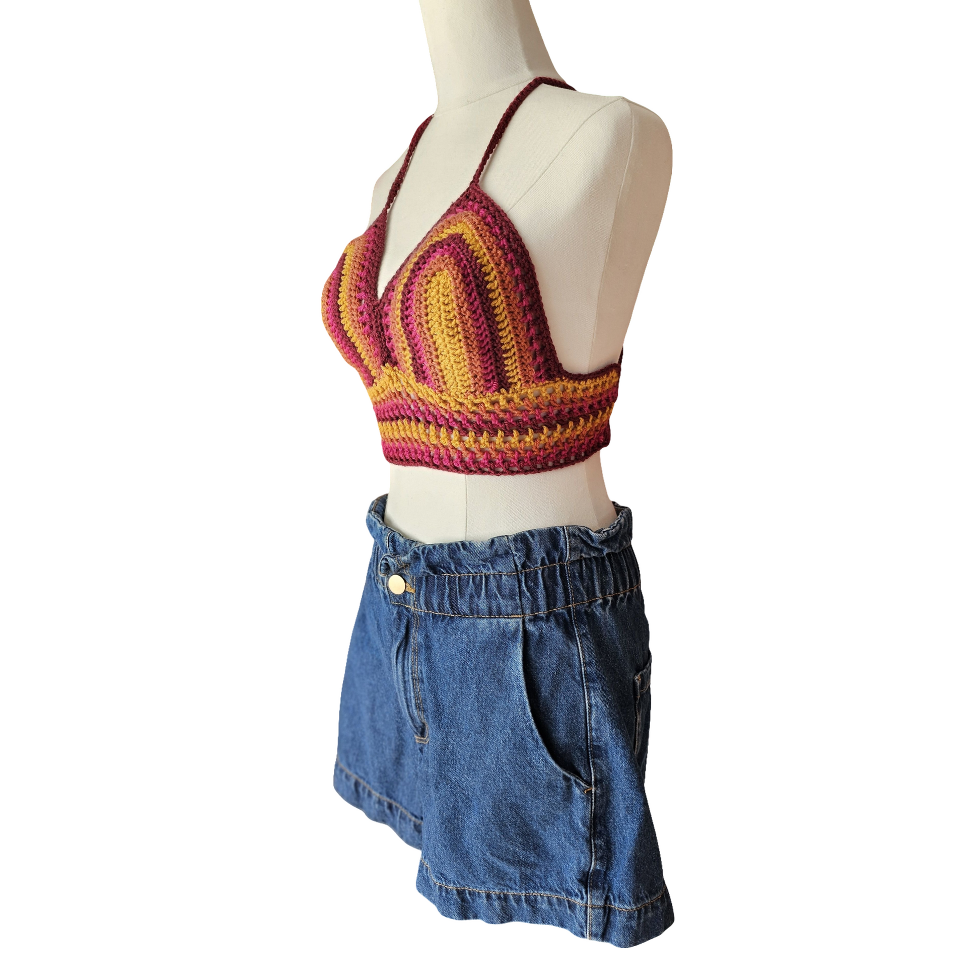 Byrdie Crochet Lattice Top