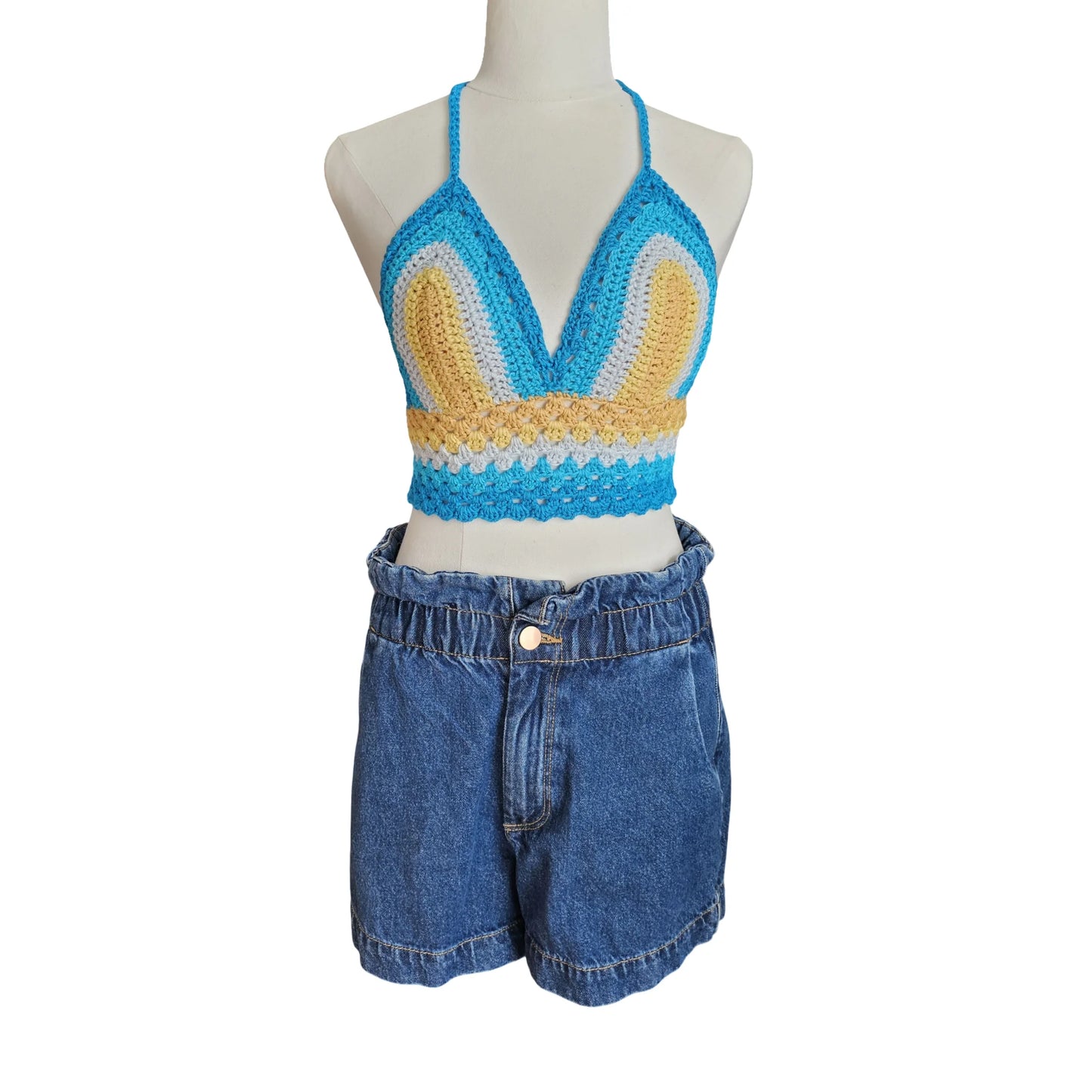 Ladies Crochet Top -  Front View on mannequin