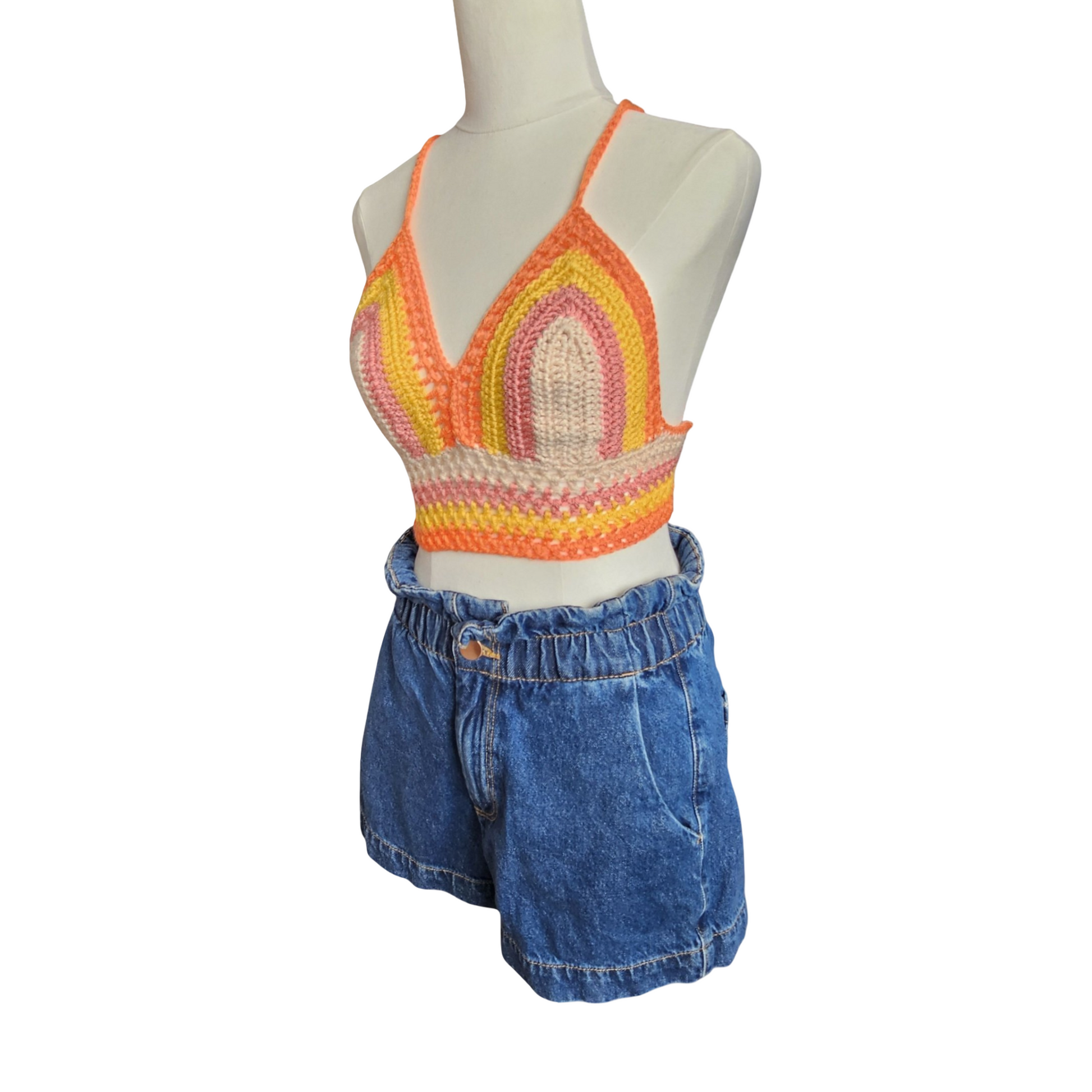 Sunset Loops Crochet Lattice Top