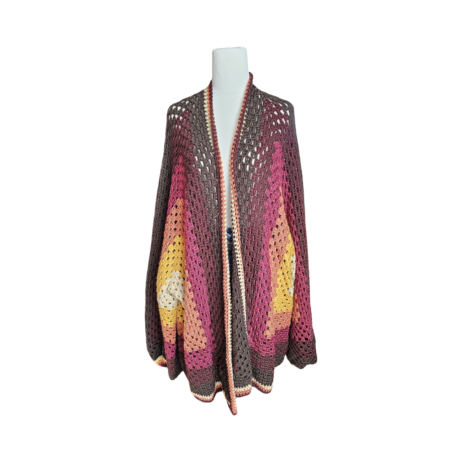 Autumn Drift  Oversize Hexagon Cardigan