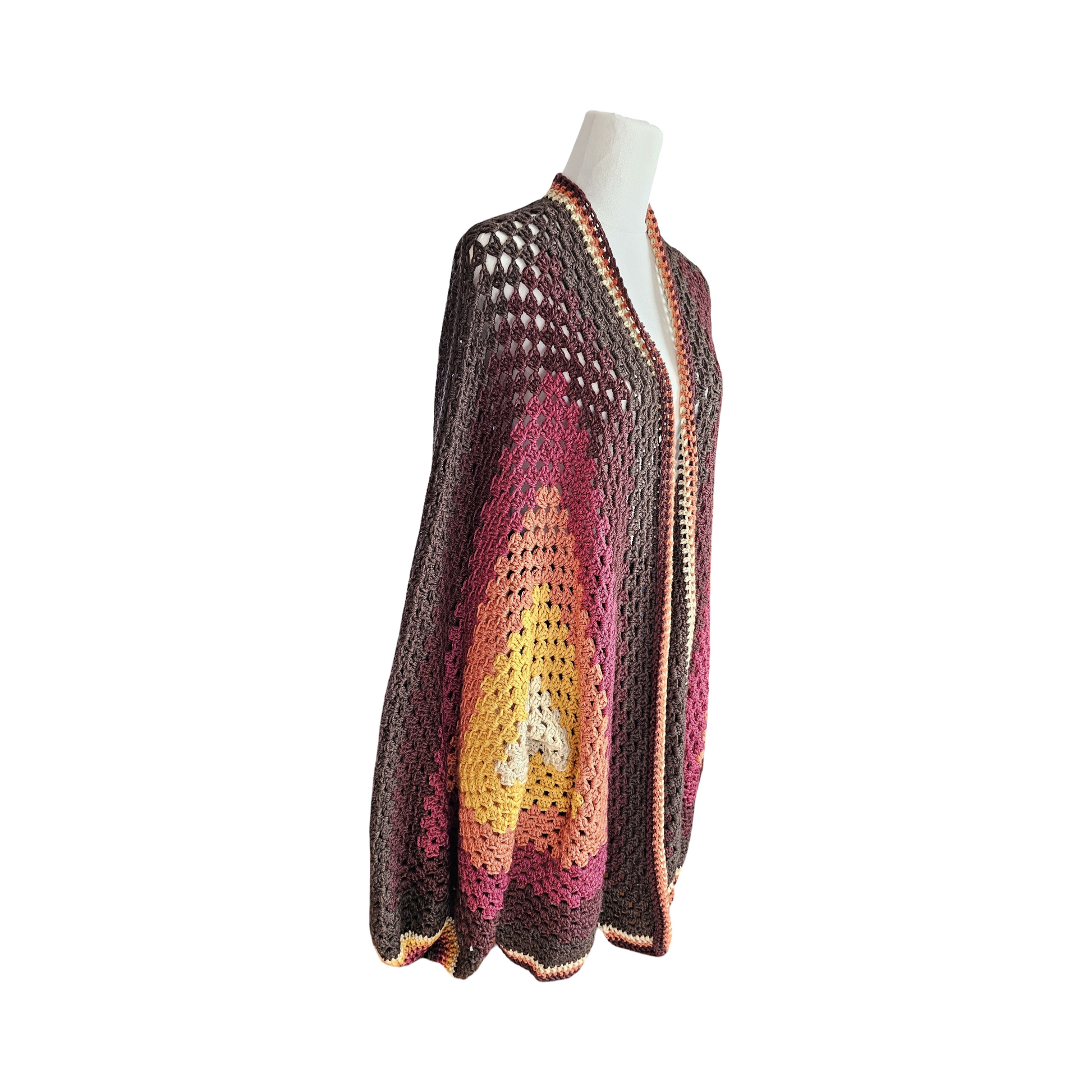 Autumn Drift  Oversize Hexagon Cardigan