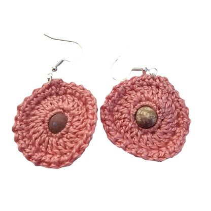Imperial Pink Bead Crochet Earring