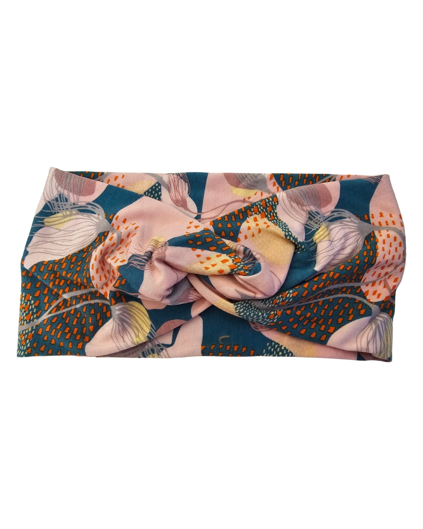 Folded fabric with a floral pattern on a white background