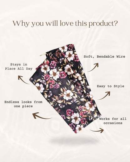 Midnight Bloom Wire Headwrap