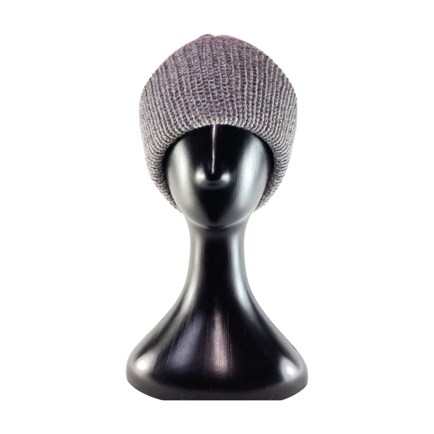 Grey Marble knitted beanie - front view