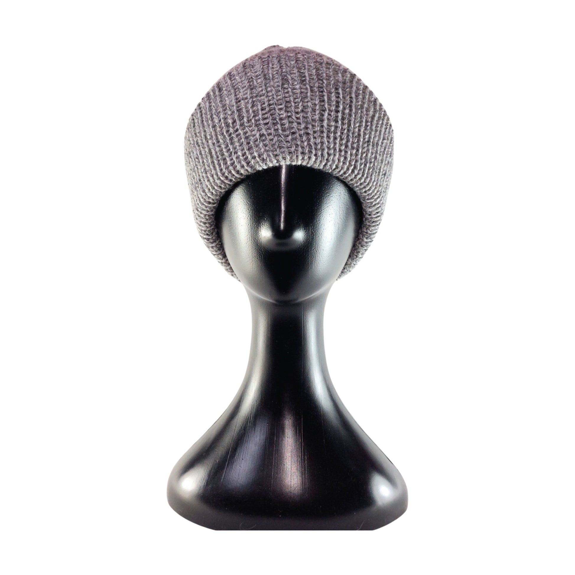 Grey Marble knitted beanie - front view