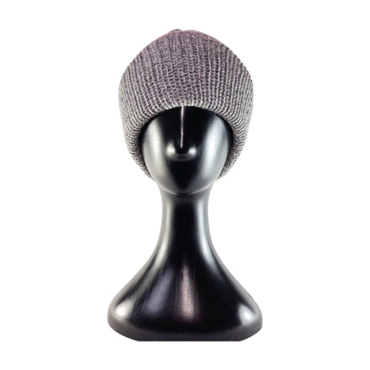 Grey Marble knitted beanie - front view