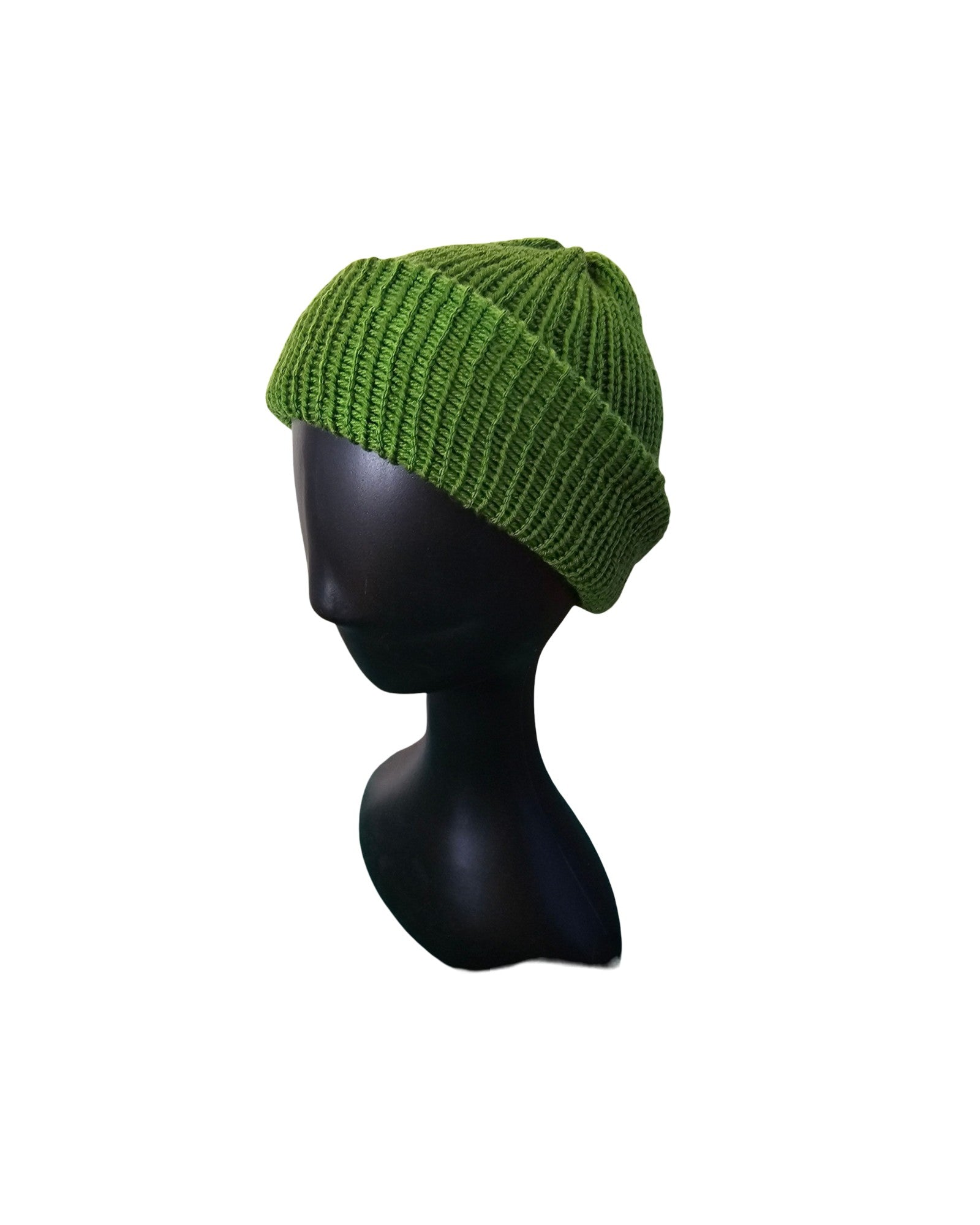 olive hand knitted beanie