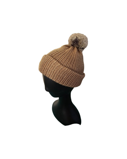 Brown double layered beanue