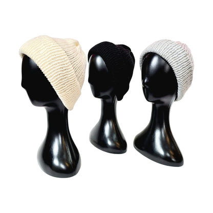 knitted beanies display