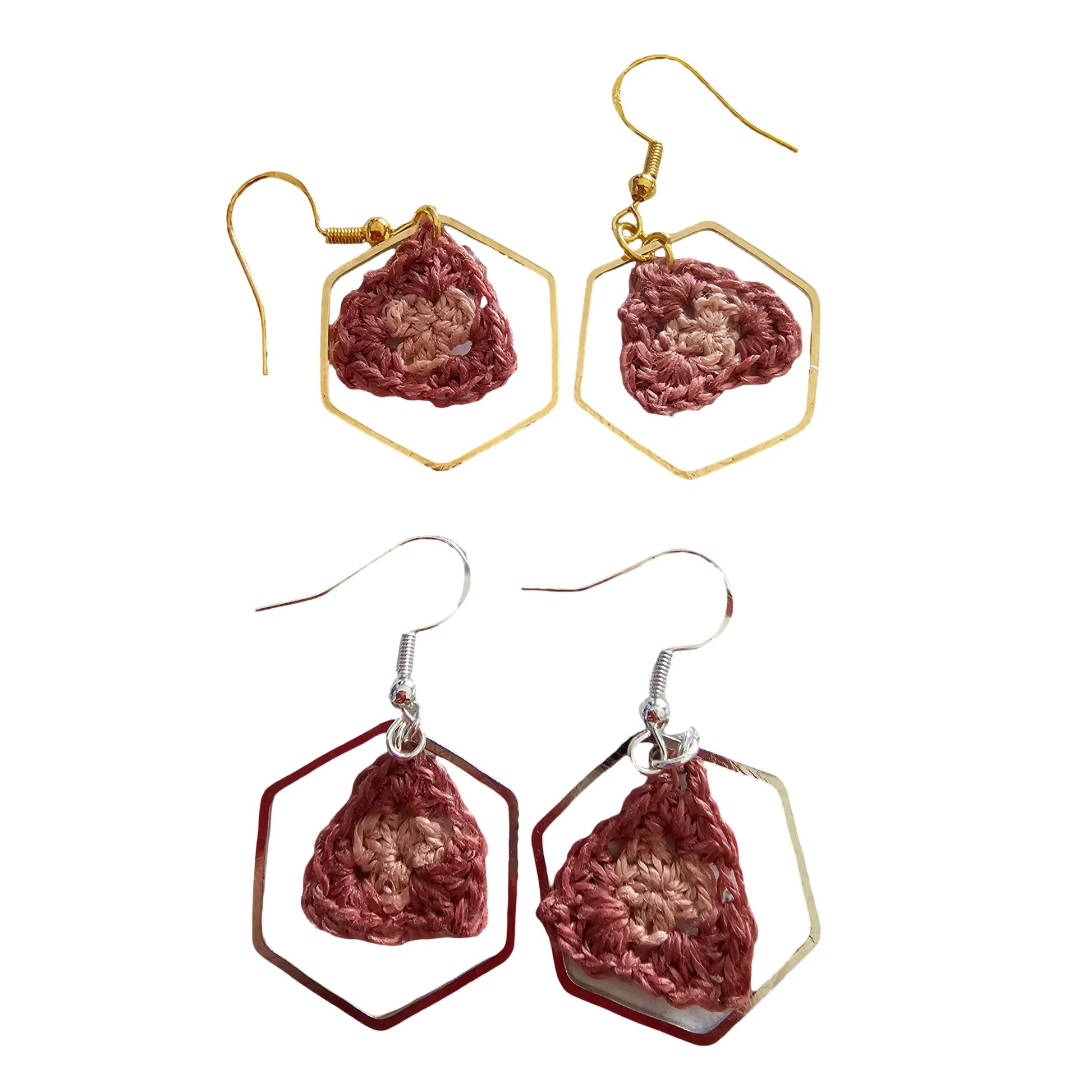 Ladies Crochet earrings - Front View