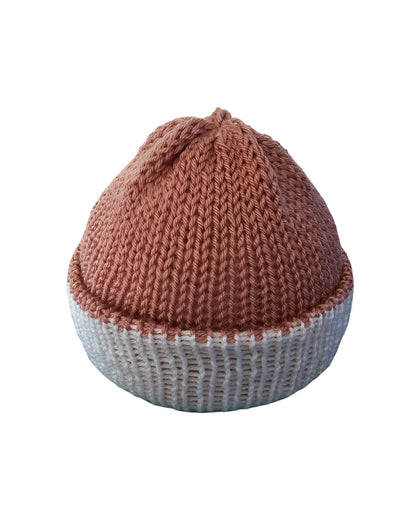 Kids Double Layered Knitted Beanie - Front View