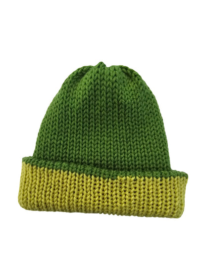 two tone knitted beanie