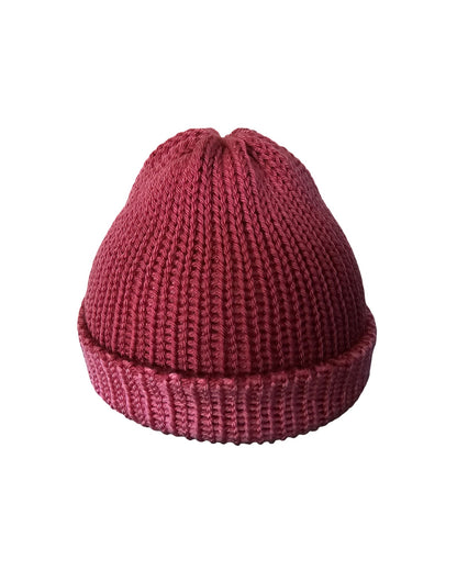 kids double layered knitted beanie - front view