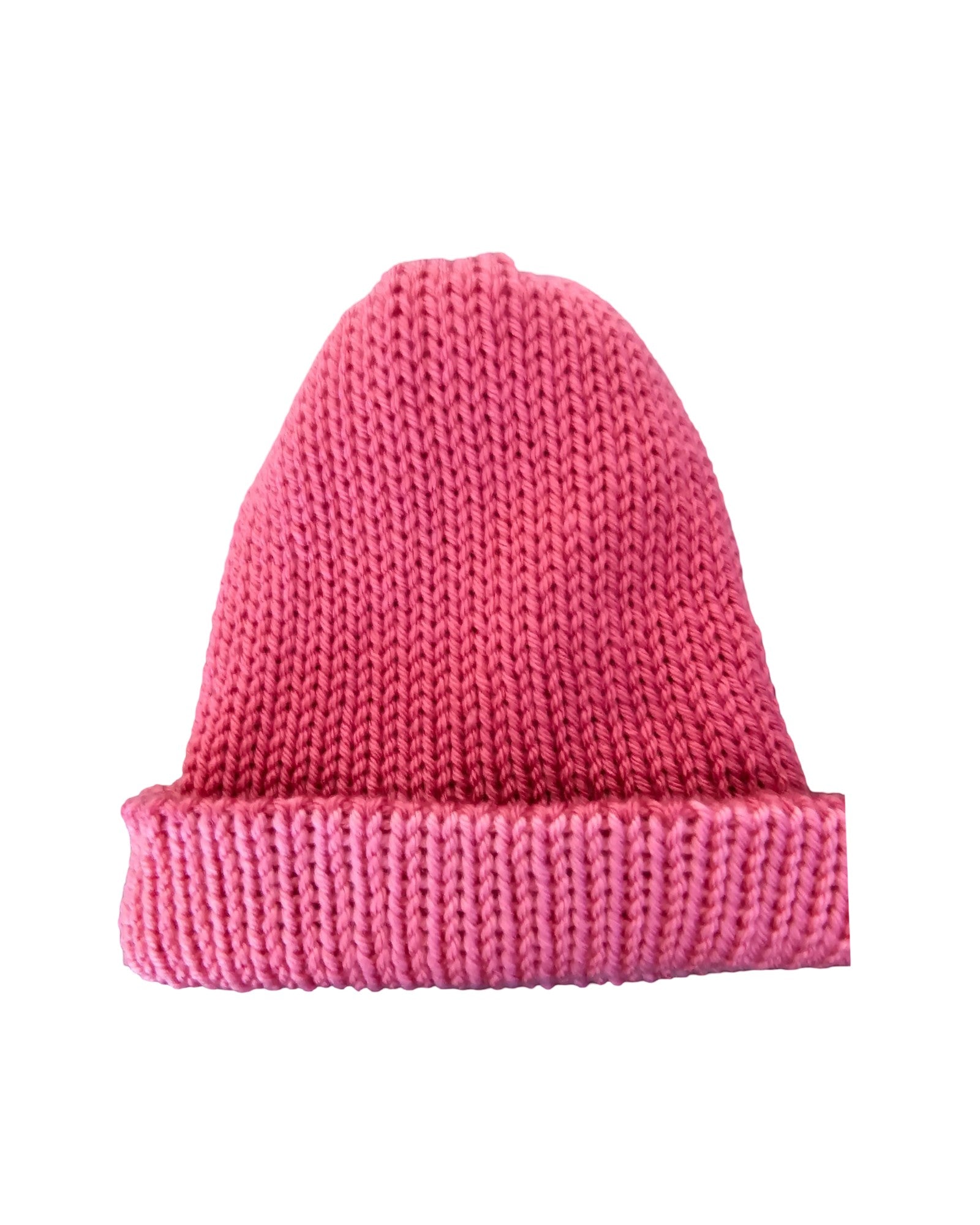 adults two tone double layered knitted beanie - flat view