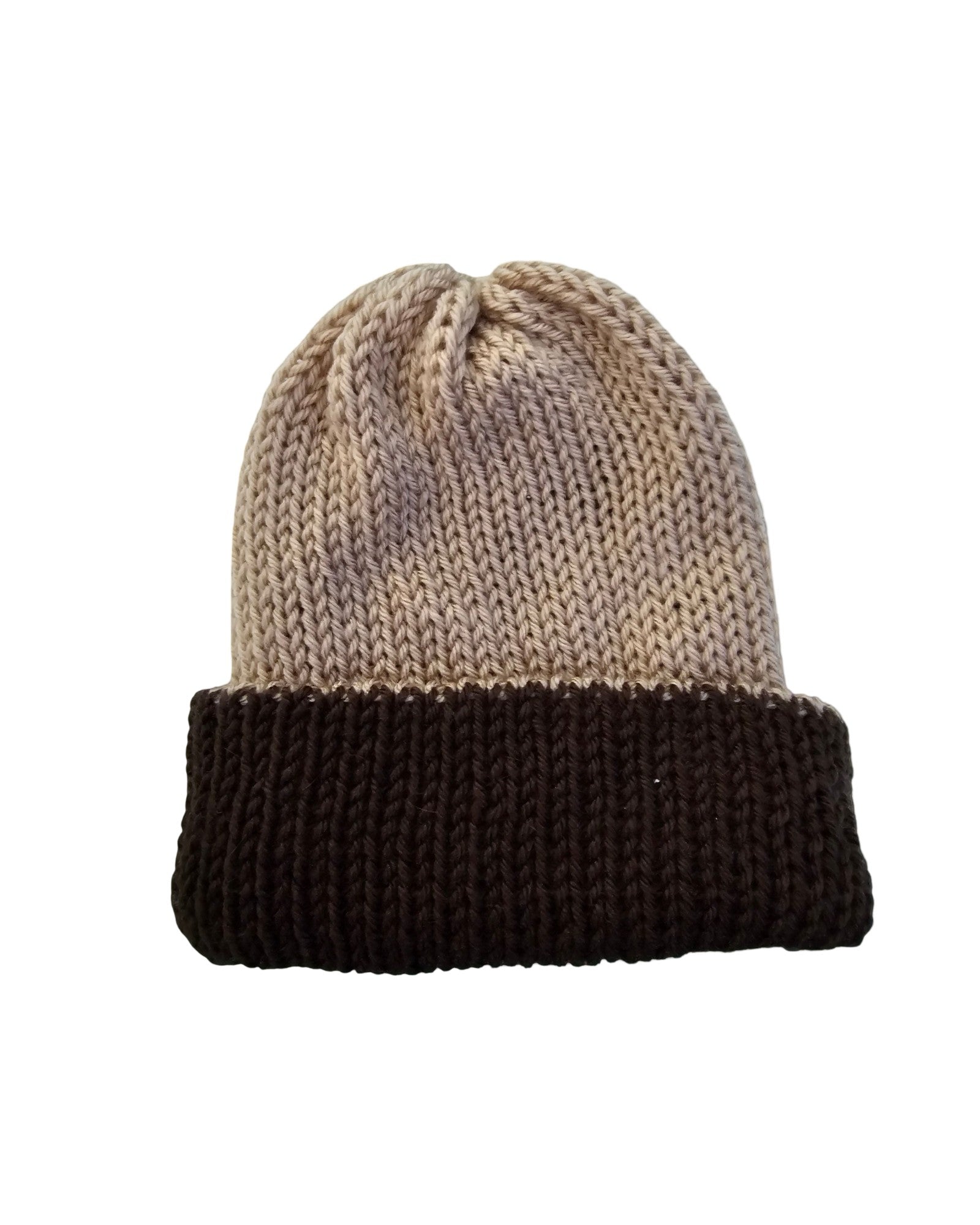 Kids Handmade Double Layered knitted beanie- flat view