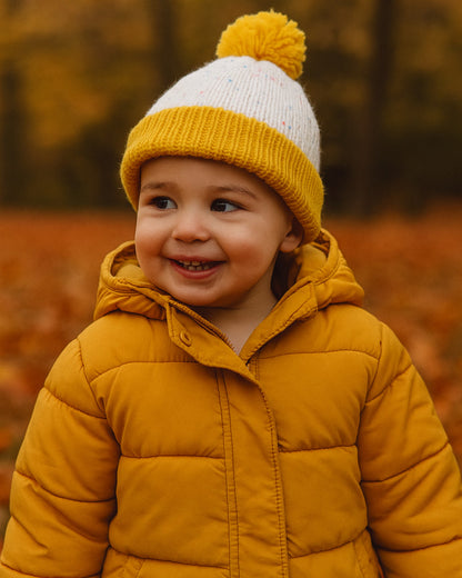 Sprinkled Yellow Kids Knitted Beanie